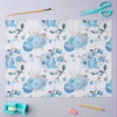 Blauw Bloemmotief Serie Design 2 Tissuepapier (Craft)