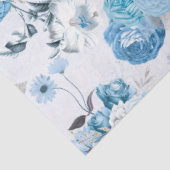 Blauw Bloemmotief Serie Design 2 Tissuepapier (Detail)