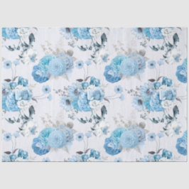 Blauw Bloemmotief Serie Design 2 Tissuepapier