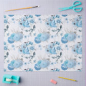 Blauw Bloemmotief Serie Design 4 Tissuepapier (Craft)