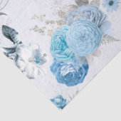 Blauw Bloemmotief Serie Design 4 Tissuepapier (Detail)