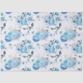 Blauw Bloemmotief Serie Design 4 Tissuepapier