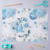 Blauw Bloemmotief Serie Ontwerp 1 Tissuepapier (Craft)