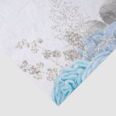 Blauw Bloemmotief Serie Ontwerp 1 Tissuepapier (Detail)