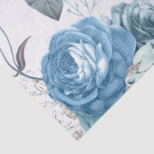 Blauw Bloemmotief Serie Ontwerp 3 Tissuepapier (Detail)