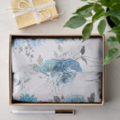 Blauw Bloemmotief Serie Ontwerp 5 Tissuepapier (Geschenk)