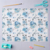 Blauw Bloemmotief Serie Ontwerp 5 Tissuepapier (Craft)