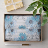 Blauw Bloemmotief Serie Ontwerp 6 Tissuepapier (Geschenk)