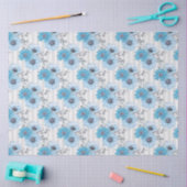 Blauw Bloemmotief Serie Ontwerp 6 Tissuepapier (Craft)