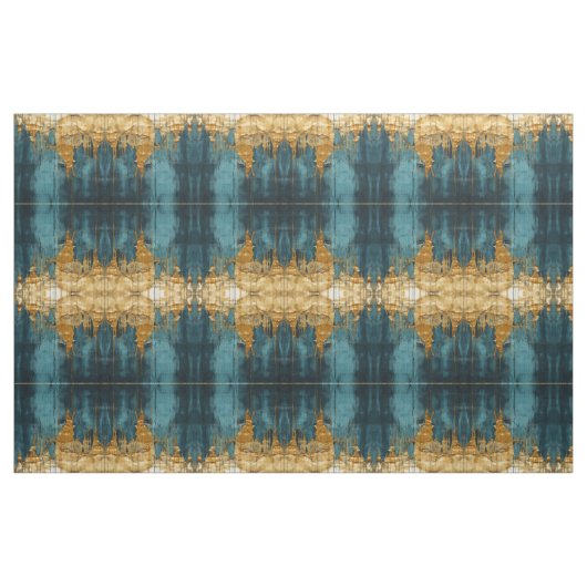 Blauw Bloemmotief Stof Naadloos Patroon Boho Moder (Fat Quarter)