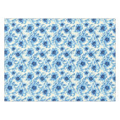 Blauw Bloemmotief Tafelkleed (Voorkant (Horizontaal))