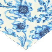 Blauw Bloemmotief Tafelkleed (Gekanteld)