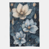 Blauw Bloemmotief Theedoek (Verticaal)