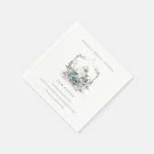 Blauw bloemmotief theepot thee feiten bruidsshower servet (Hoek)