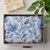 Blauw Bloemmotief Tissuepapier | Botanisch Cadeauv (Geschenk)