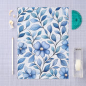 Blauw Bloemmotief Tissuepapier | Botanisch Cadeauv (Craft)
