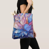 Blauw Bloemmotief Tote Bag (Dichtbij)