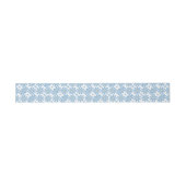 Blauw Bloemmotief - Uitnodiging Buikband Uitnodigingen Wikkel (Vlak)