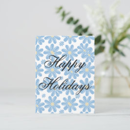 Blauw Bloemmotief - Vakantieansichtkaart Briefkaart