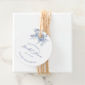 Blauw bloemmotief Victoriaanse bruidsdouche Bedankjes Labels (In situ)