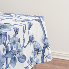 Blauw bloemmotief vintage toile patroon tafelkleed