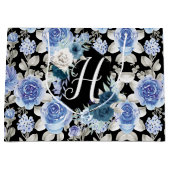 Blauw  bloemontwerp, aangepast uniek groot cadeauzakje (Voorkant)