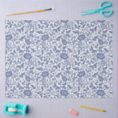 Blauw bloemontwerp met vogels en vlinders tissuepapier (Craft)