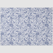 Blauw bloemontwerp met vogels en vlinders tissuepapier (Voorkant)