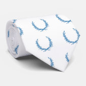 Blauw bloemontwerp stropdas (Opgerold)