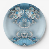 Blauw Bloempapier Bord (Voorkant)