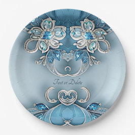 Blauw  Bloempapier Bord