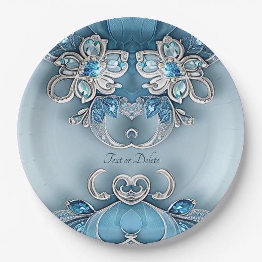 Blauw Bloempapier Bord (Voorkant)