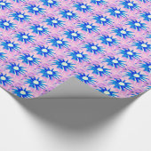 blauw bloempapier cadeaupapier (Hoek)