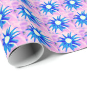 blauw bloempapier cadeaupapier (Rol Hoek)