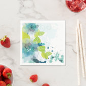 Blauw Bloempapier Cocktail servetten (Insitu)