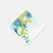 Blauw Bloempapier Cocktail servetten (Hoek)