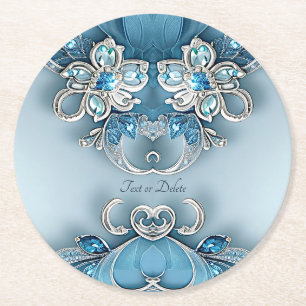 Blauw  Bloempapier Onderzetter