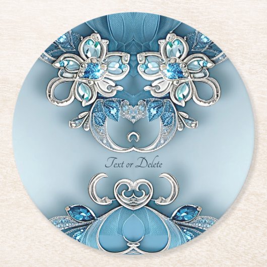 Blauw Bloempapier Onderzetter (Voorkant)