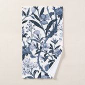 Blauw bloempatroon bad handdoek (Handdoek)