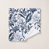 Blauw bloempatroon bad handdoek (Wasdoekje)