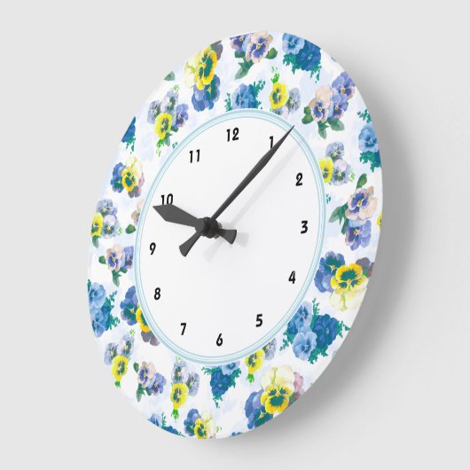 Blauw bloempatroon bloemen grote klok (Hoek)