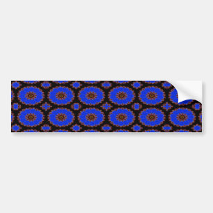 blauw bloempatroon bumpersticker