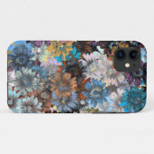 Blauw bloempatroon Case-Mate iPhone case (Achterkant (horizontaal))