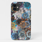 Blauw bloempatroon Case-Mate iPhone case (Achterkant)