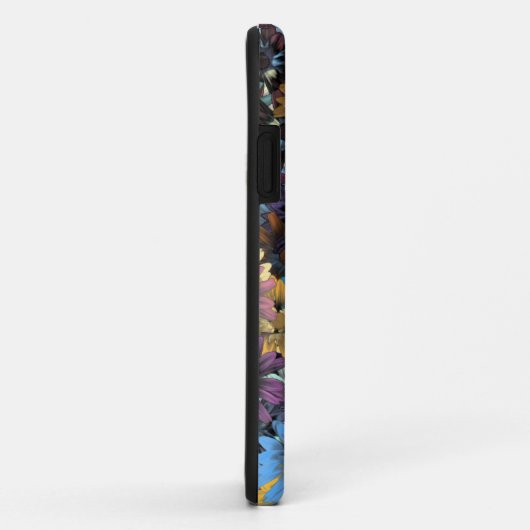 Blauw bloempatroon Case-Mate iPhone case (Achterkant/rechts)