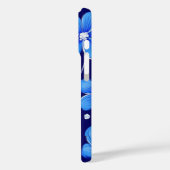 blauw bloempatroon Case-Mate iPhone case (Achterkant / Links)