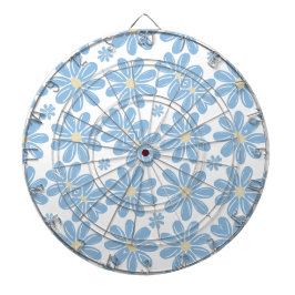 Blauw Bloempatroon - Dartbord