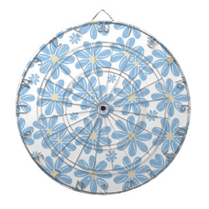 Blauw Bloempatroon - Dartbord