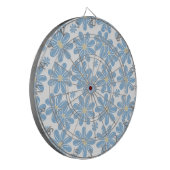 Blauw Bloempatroon - Dartbord (Voorkant Links)