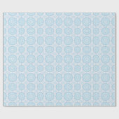 Blauw Bloempatroon Eenvoudige Mandala Cadeaupapier (Vlak)
